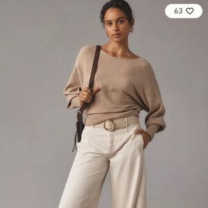 Anthropologie Tan Knit Sweater